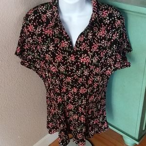 Apt 9 stretch button up blouse size XL